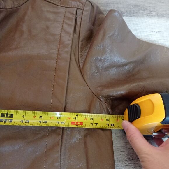 Opera Leather Vintage Biker Jacket Brown Cropped Rock Punk Goth 11/12 - Picture 2 of 7
